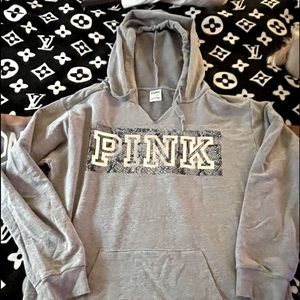 Size small VS  PINK RARE snakeskin bling hoodie.